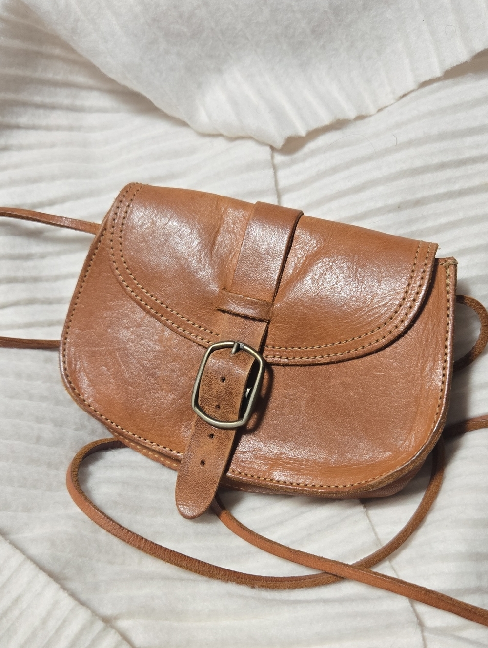 Brown Leather Wallet Purse Crossbody Made In Brazil